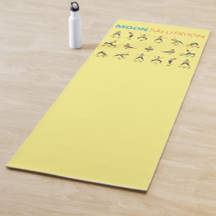 Yoga Moon Salutation Posen mit hellgelben Namen Yogamatte