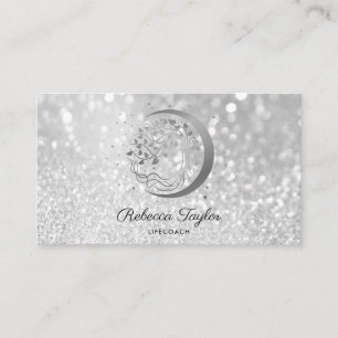 Yoga Moon Trend Coach Baum Leben Silber Visitenkarte