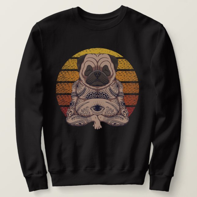 Yoga-Mops Sweatshirt (Design vorne)