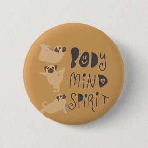 Yoga-Möpse Button