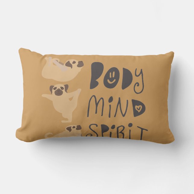 Yoga-Möpsen Lendenkissen (Vorderseite)