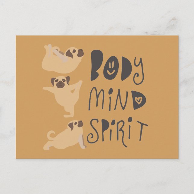 Yoga-Möpsen Postkarte (Vorderseite)