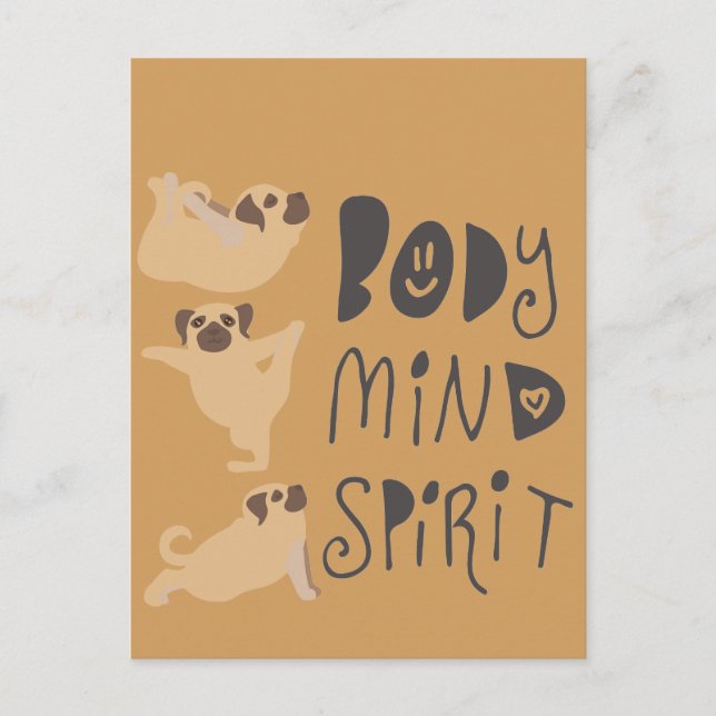 Yoga-Möpsen Postkarte (Vorderseite)