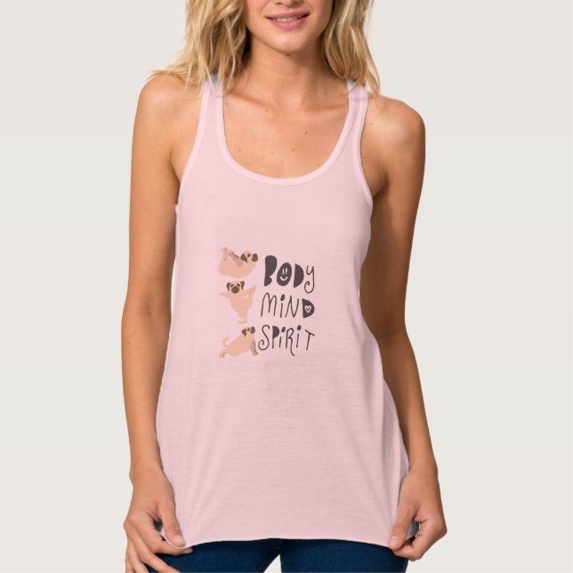 Yoga-Möpsen Tank Top (Vorderseite)