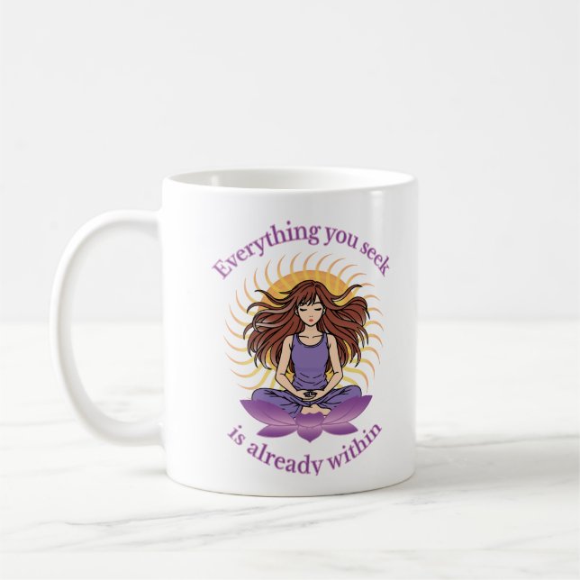 Yoga Mug – Spiritual Gift for Women, Calm Vibes Kaffeetasse (Links)