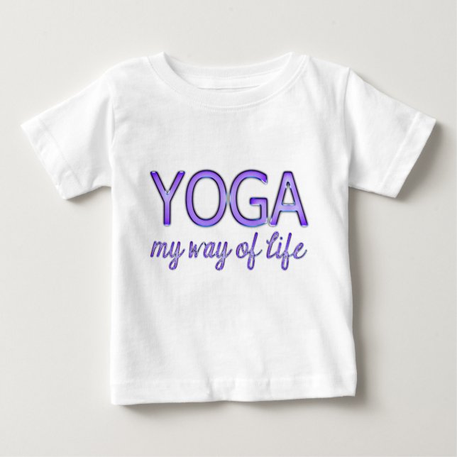 Yoga My Way Lila Shiny Look Typografie Baby T-shirt (Vorderseite)
