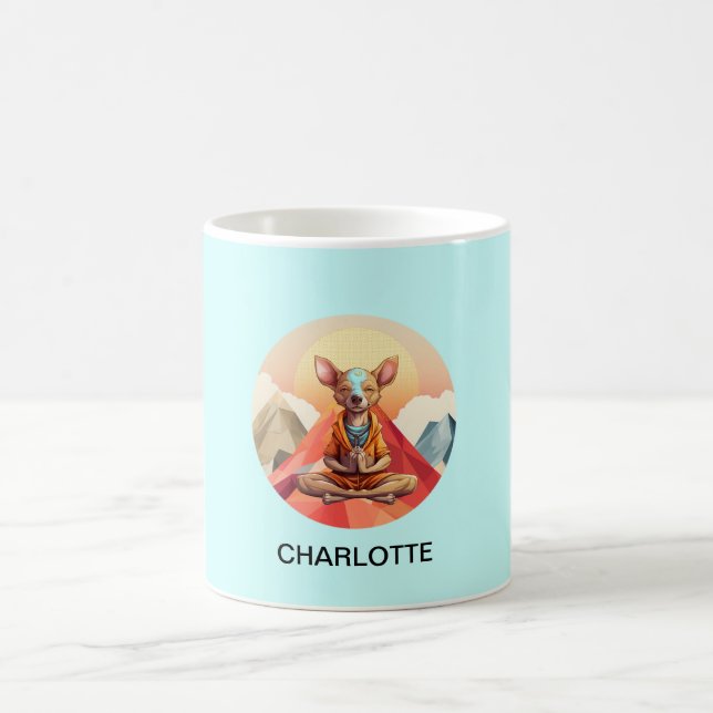 Yoga - Namaste - Hund Kaffeetasse (Mittel)