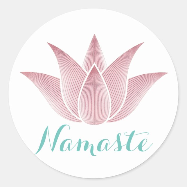 Yoga Namaste Lotus Blume Runder Aufkleber (Vorderseite)