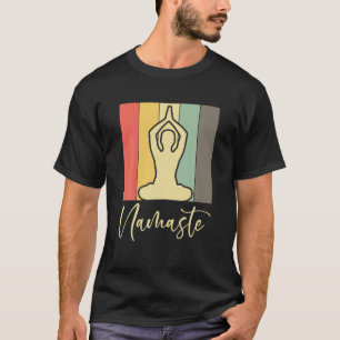 Yoga Namaste Mediation Pose Guidance Retro T-Shirt