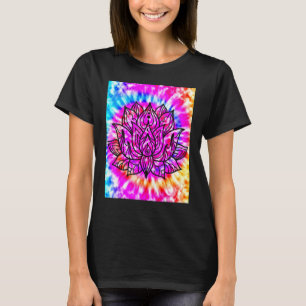 Yoga Namaste Mond Tie Die Buddha Lotus T-Shirt