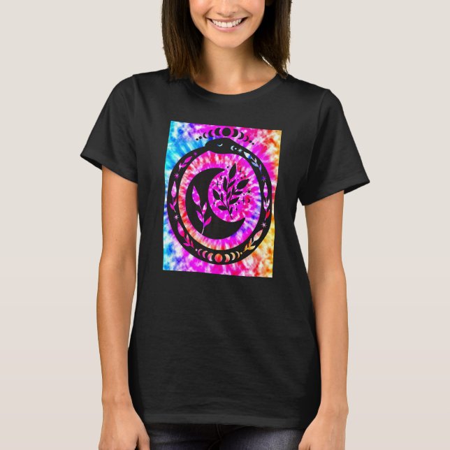 Yoga Namaste Moon Krawatte Die Buddha Snake T-Shirt (Vorderseite)