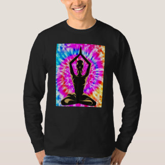Yoga Namaste Moon Tie Die Buddha Pose   T-Shirt