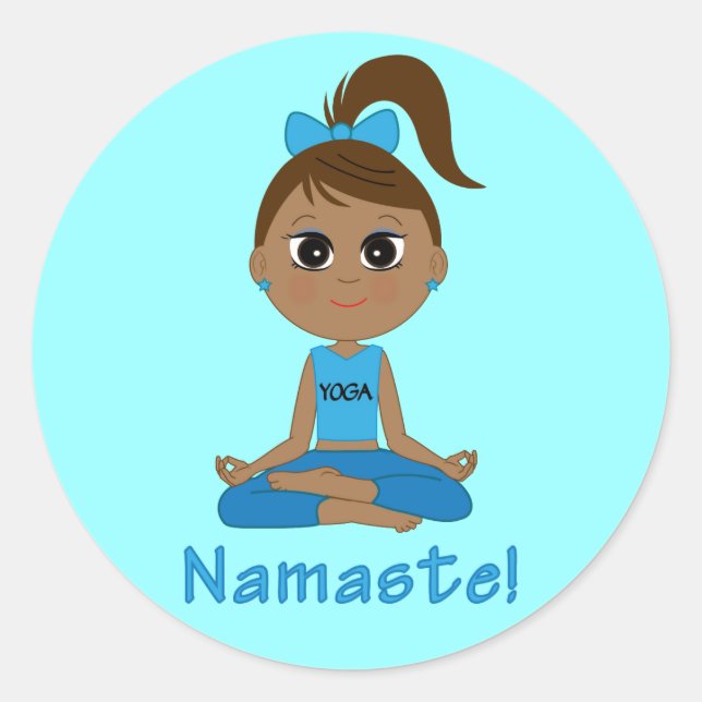Yoga Namaste Runder Aufkleber (Vorderseite)