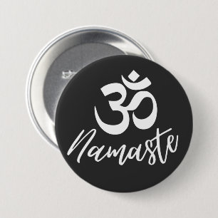 Yoga - Namaste und OM Sanskrit-Symbol Button