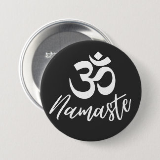 Yoga - Namaste und OM Sanskrit-Symbol Button