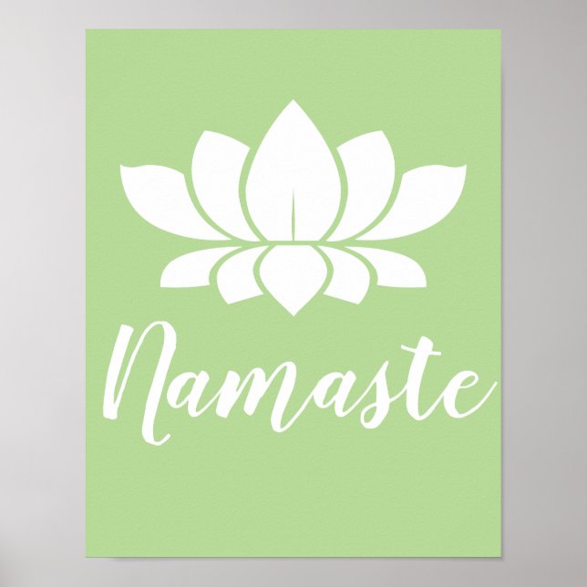 Yoga Namaste White Lotus Blume Poster (Vorne)