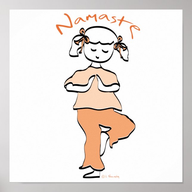 Yoga Namaste Young Girl Poster (Vorne)
