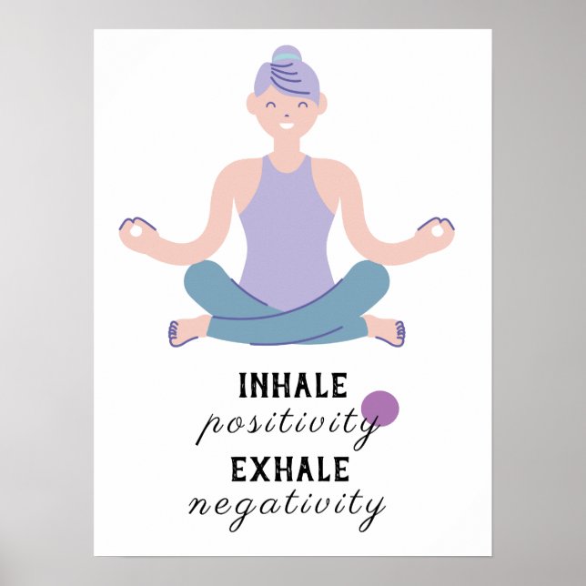 Yoga niedlich zitiert motivierend Typografie Poster (Vorne)