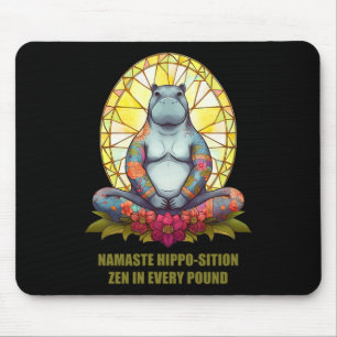 Yoga Nilpferd in Meditationspose, friedlicher Zen Mousepad