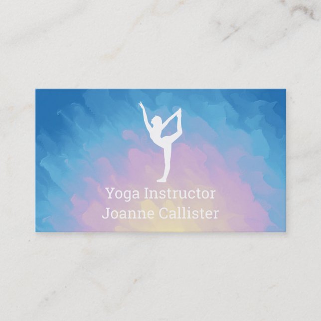 Yoga oder Pilates Instructor Business Card Visitenkarte (Vorderseite)