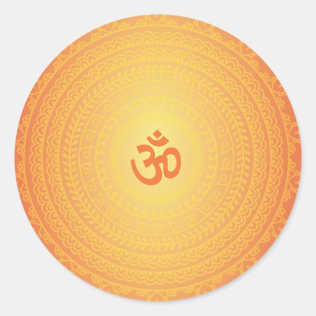 Yoga Om Buddhist Mandela Aufkleber (Vorderseite)