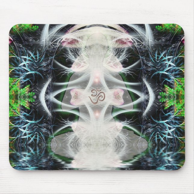 Yoga Om Fraktal Art Mousepad (Vorne)
