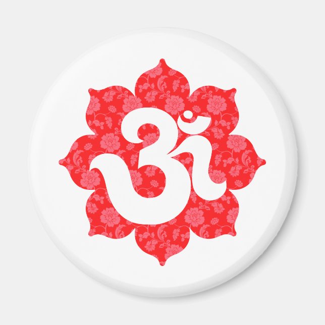 Yoga Om in Lotus Red Magnet (Vorne)