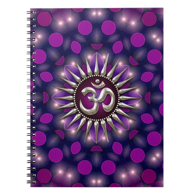 Yoga Om Lila Healing Energy Notebook Notizblock (Vorderseite)