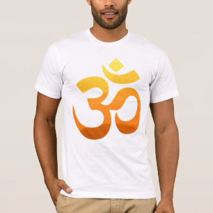 Yoga Om Mantra Gold Sun Front Design Männer weiß T-Shirt