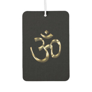 Yoga, Om Om Icon, Hinduismus-Symbol, goldschwarz Autolufterfrischer