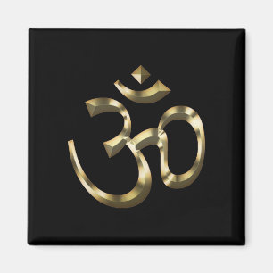 Yoga, Om Om Icon, Hinduismus-Symbol, goldschwarz Magnet