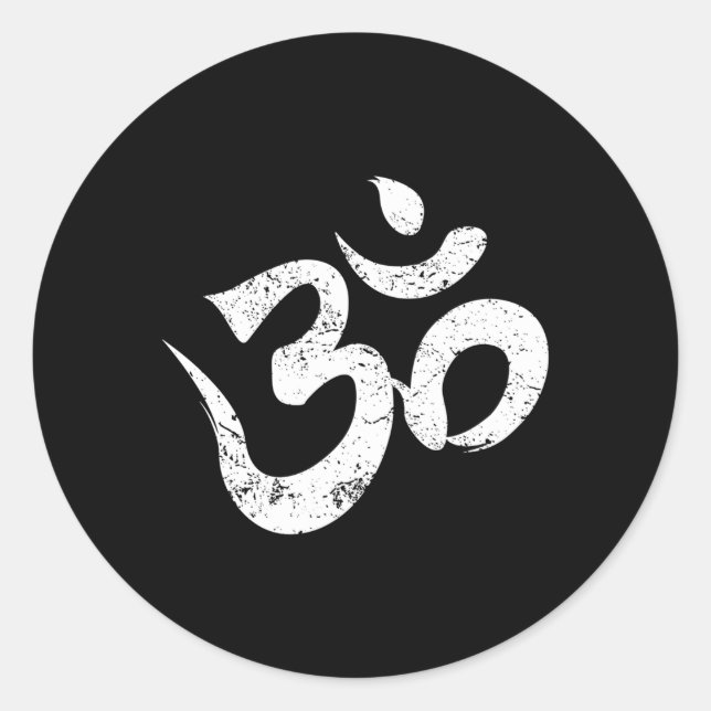 Yoga Om Spirituelle Symbol Om Meditation Ohm Runder Aufkleber (Vorderseite)