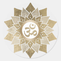 Yoga Om Symbol Gold Lotus Blume Namaste