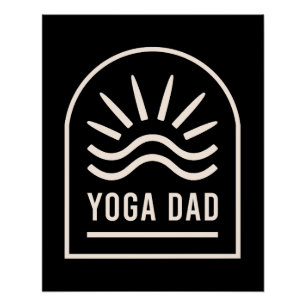 Yoga Papa Retro Vintag schwarz Poster
