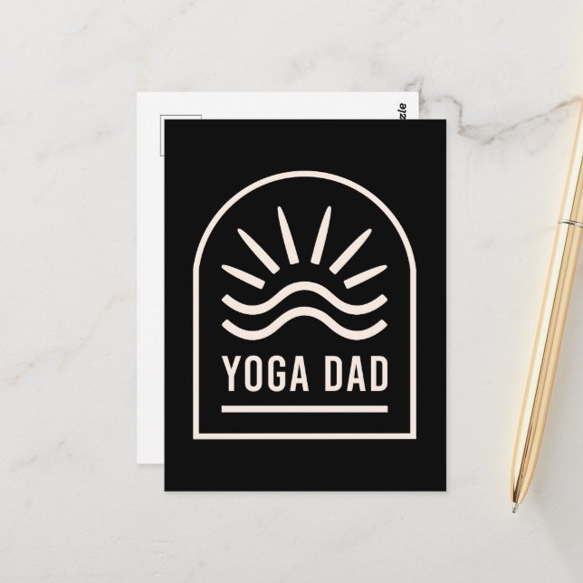 Yoga Papa Vatertag Postkarte (Vorderseite/Rückseite Beispiel)