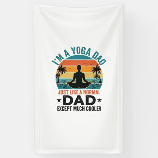 Yoga Papa Vintage Sonnenuntergang Lustiges Vater S Banner