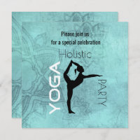 Yoga-Party mit Yoga-Pose auf Lotus Background