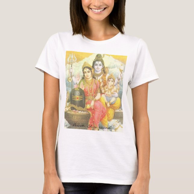 Yoga Parvati, Shiva, Ganesh T-Shirt (Vorderseite)