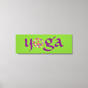 Yoga Peace Sign Floral Leinwanddruck