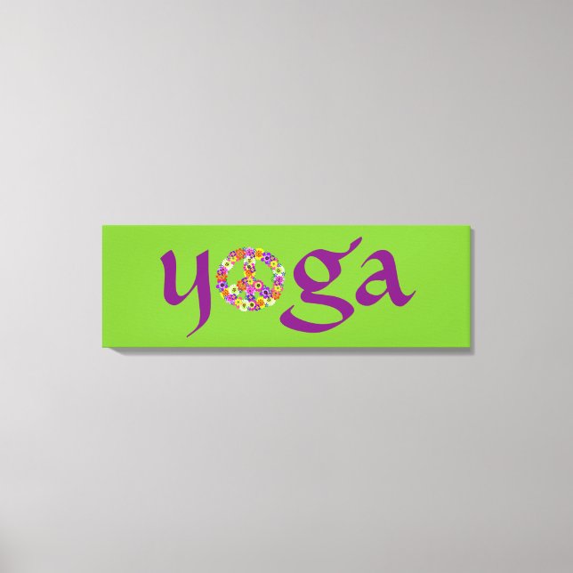 Yoga Peace Sign Floral Leinwanddruck (Vorderseite)