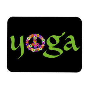 Yoga Peace Sign Floral Magnet