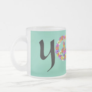 Yoga Peace Sign Floral Mattglastasse