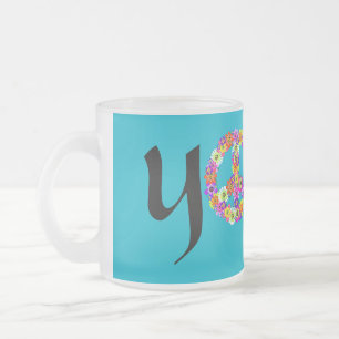 Yoga Peace Sign Floral Mattglastasse