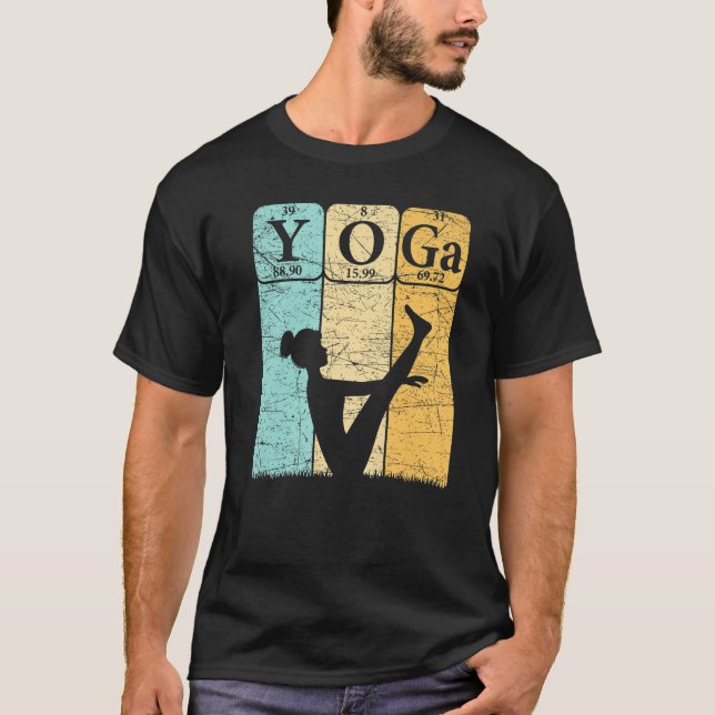 Yoga Periodic Table Elements Zen Meditation Nerd Y T-Shirt (Vorderseite)