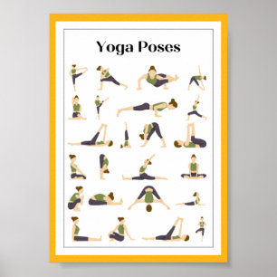 Yoga Pick a Pose Brain Break Poster (Gelb)
