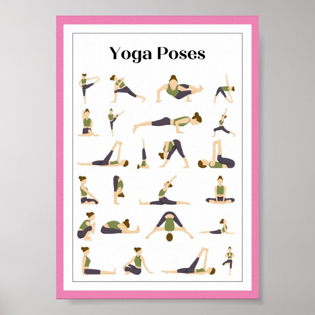 Yoga Pick a Pose Brain Break Poster (Pink) (Vorne)