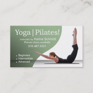 "Yoga   Pilates!" Pilates Anweisung, Yoga-Klasse Visitenkarte
