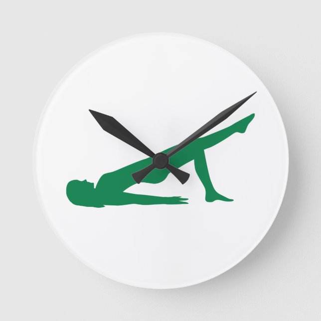 Yoga Pilates Runde Wanduhr (Vorderseite)