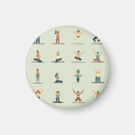 Yoga, Pilates, themenbezogenes Abzeichen Magnet