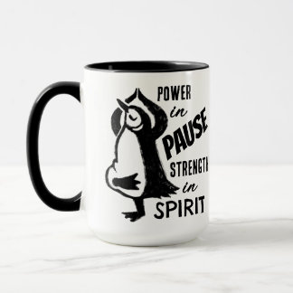 Yoga-Pinguin Schwarzweiß-Motivierend Tasse